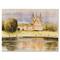 Designart - Historic Church On The Rock On Banks of The River - Lake House Canvas Wall Art Print